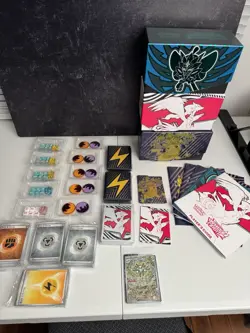 Pokemon TCG Bulk Lot w/ Sealed Magneton Promo + ETBs, Dice, Guides - Image 1