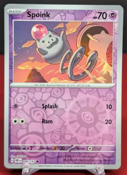 Pokemon Spoink #090/197 Obsidian Flames Reverse Holo - Image 1