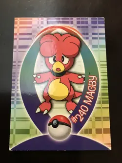 Pokemon Topps Magby Non Holo Sticker TV Animation Edition Card #240 - Image 1
