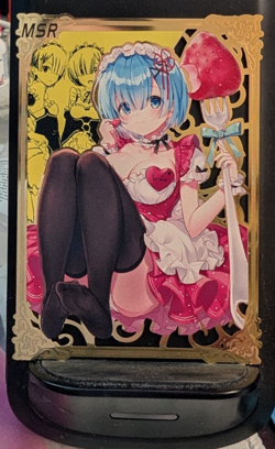 Rem Re: Zero #40/200 Waifu Gold Premium Metal Card Anime Goddess Story - Image 1