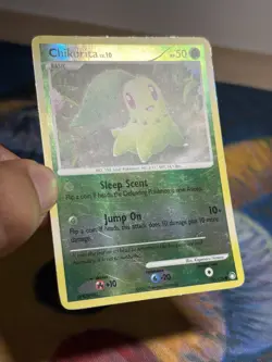 Chikorita 77/123 Reverse Holo Mysterious Treasures Pokemon TCG Card - Image 4