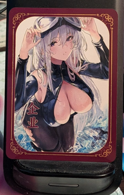 Enterprise Azur Lane Metal Card Goddess Story Youwu Girl Anime Waifu Card - Image 1