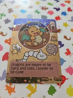 Pokiebubies 1st Edition Holo Draggie (Dragonite) Pokemon fan art card Chefkenlee - Image 1