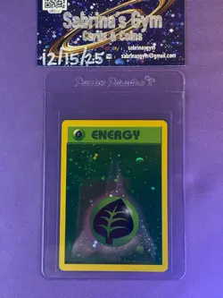 Grass Energy Reverse Holo WotC 2002 Energize League Promo Rare Pokemon Card - Image 1