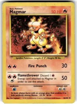 Pokemon Card - Magmar - 36/102 Base Set Unlimited - Image 1