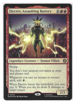 Electro, Assaulting Battery SPM 0076 Rare MTG Marvel's Spider-Man NM! - Image 1