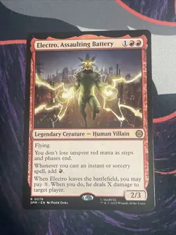 Electro, Assaulting Battery SPM 0076 Rare MTG Marvel's Spider-Man NM! - Image 1