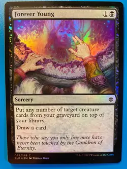 MTG 1x FOIL Forever Young 89 Throne of Eldraine Pauper Magic the Gathering x1 NM - Image 1
