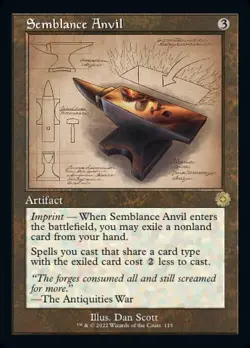 1x Semblance Anvil - Foil Schematic Retro Frame NM Eng MTG - Brother's War - Image 1