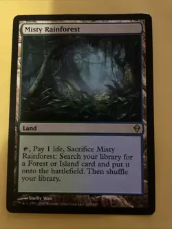 MTG Zendikar 1x Misty Rainforest Heavy Played Crease On Top Back Edge In Pics - Image 1