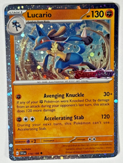 Lucario 114/198 Cosmos Holo Scarlet & Violet Stamped Pokemon TCG Near Mint - Image 1