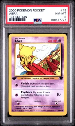 ABRA 2000 Pokemon Rocket 1st Edition #49 PSA 8 - Image 1