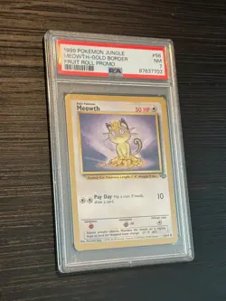 1999 Pokemon Jungle 56/64 - Meowth - Gold Border Fruit Roll Promo - PSA 7 - Image 3