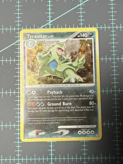 Pokemon Tyranitar Diamond & Pearl Mysterious Treasures Holo 17/123 NM SWIRL - Image 1