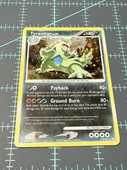 Pokemon Tyranitar Diamond & Pearl Mysterious Treasures Holo 17/123 NM SWIRL - Image 2