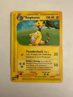 Pokemon TCG Ampharos #1/147 Non-Holo Aquapolis 2002 E Reader Vintage 2002 - LP - Image 1