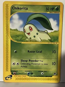 Chikorita 100/165 Expedition NM Pokemon Fast Shipping - Image 1