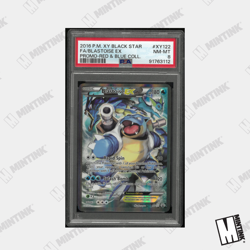 2016 Pokemon XY Black Star Promo Blastoise EX #XY122 Fa -Red & Blue Coll. PSA 8 - Image 1