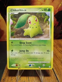 2007 Pokemon Mysterious Treasures Chikorita #77 Extremely LP - Image 1