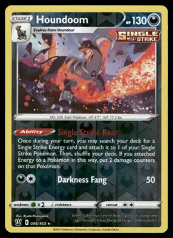 Houndoom Reverse Holo 096/163 SWSH05: Battle Styles Pokemon - Image 1