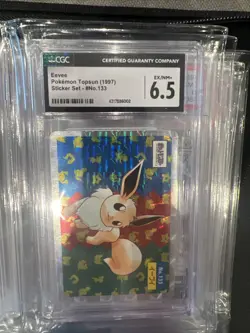 1997 Pokemon Topsun Sticker Set Eevee CGC 6.5 Japanese #133 Prism - Image 1