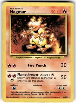 Base Set Pokemon TCG Magmar 36/102 Unlimited - Image 1