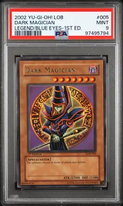 Yu-Gi-Oh! Dark Magician LOB-005 1st Edition PSA 9 Mint - Image 1