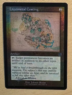 MTG Liquimetal Coating Foil Card, Retro Schematic, Brother’s War - Image 1