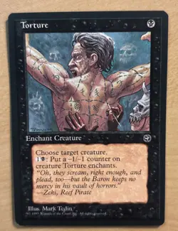 MTG Torture Magic The Gathering Enchant Creature Homelands Card 1995 - Image 1