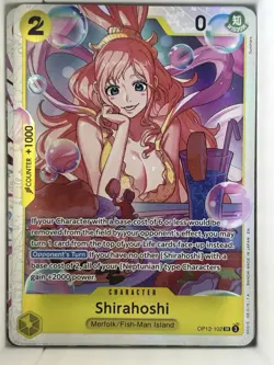 Shirahoshi OP12-102 Super Rare Holo Foil One Piece TCG Card Game NM - Image 1