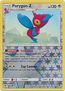 Porygon-Z Reverse Holo Pokemon TCG Card 105/147 - Image 1