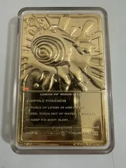 Vintage 1999 Burger King Pokemon 23K Gold Plated Trading Card Poliwhirl (No Box) - Image 3