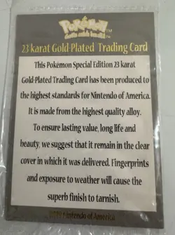 Vintage 1999 Burger King Pokemon 23K Gold Plated Trading Card Poliwhirl (No Box) - Image 5