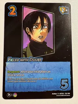 Filled With Doubt, Rare, Attack On Titan CCG Universus 2025 Trading Card NM-MT - Image 1