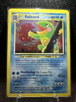 Pokemon TCG Politoed Holo Rare Card 8/75 Neo Discovery Unlimited Edition - Image 1