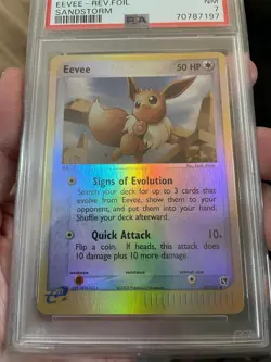 Pokemon Eevee Sandstorm Reverse Holo Card PSA NM NEAR MINT - Image 3