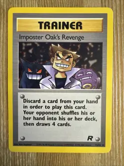 Imposter Oak's Revenge 76/82 - Pokemon TCG Team Rocket Unlimited Card WOTC VLP - Image 1
