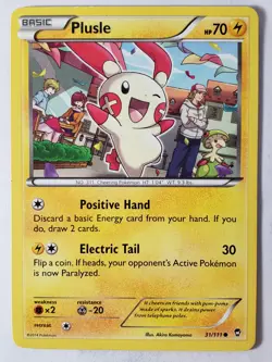 Plusle 31/111 LP - Furious Fists Pokemon Card - Akira Komayama Art - Image 1