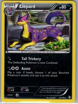 Liepard 91/149 Holo Boundaries Crossed - Pokemon Card - LP - Image 1