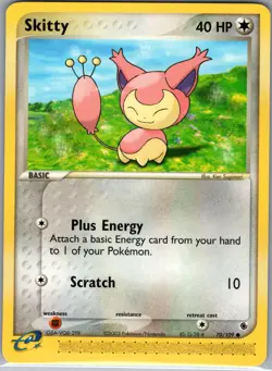 Skitty 70/109 Non Holo Ruby and Sapphire - Pokemon Card - NM - Image 1