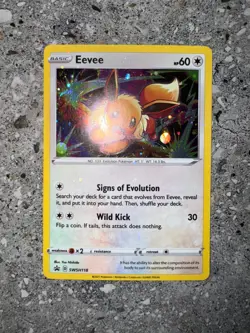 Pokemon TCG Cards Eevee SWSH118 Black Star Promo Holo * Holo Bleed * - Image 1