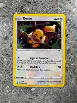 Pokemon TCG Cards Eevee SWSH118 Black Star Promo Holo * Holo Bleed * - Image 3