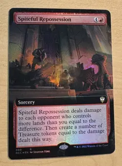 Magic The Gathering SPITEFUL REPOSSESSION FOIL Extended Art Card, New Capenna - Image 1