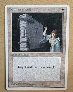 MTG Animate Wall Magic The Gathering Card, Enchant Wall, 1995 - Image 1