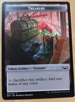 MTG The Riveteers RARE PROMO Card, 2022, Treasure Token, Streets Of New Capenna - Image 2