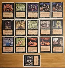Black 4th Edition Lot of 16 Magic The Gathering LP - Image 1