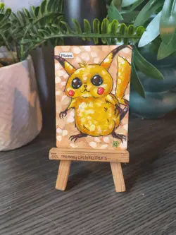 plains X1 Altered Art Paint MTG Magic Gathering pokemon pikachu - Image 1