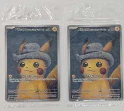 Lot of (2) Pokemon Pikachu With Grey Felt Hat Van Gogh 085 Graded Sealed Promo - Image 1