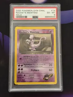 Rocket’s Mewtwo Holo #14/132 PSA 6 Pokemon Gym Challenge - Image 1