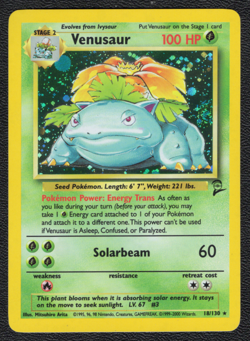 Pokemon TCG Venusaur Base Set 2 Holo Rare 18/130 Vintage Card WOTC - SWIRL 🌀 - Image 1